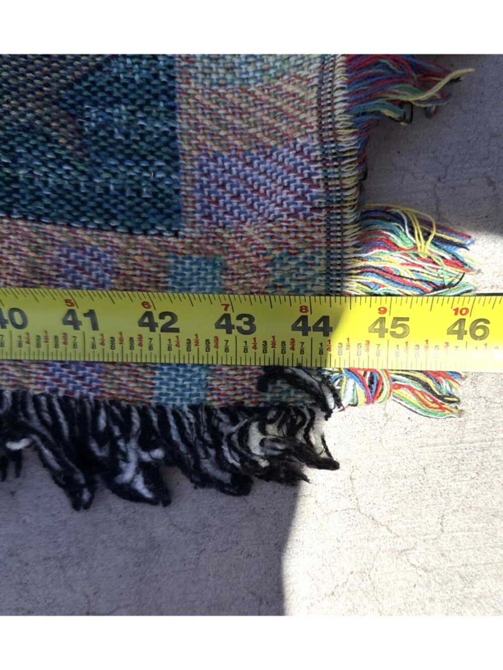 Vintage Warren Kimble Rooster Chicken Block Tapestry Throw Blanket Fringe 50x60" - Picture 8 of 8